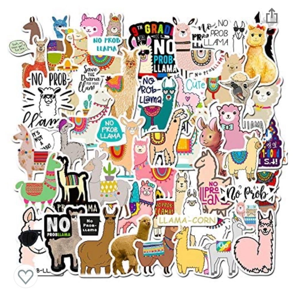 Vinyl Waterproof Llama/Cute Alpha Trendy Stickers!